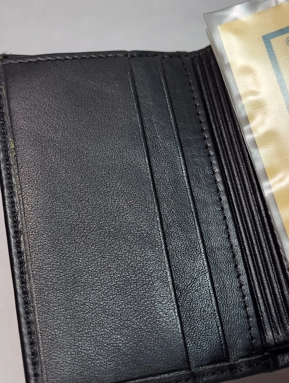 Buxton Black Leather Tri-Fold WALLET Three Fold w/ Insert Style 58980 NEW NOS